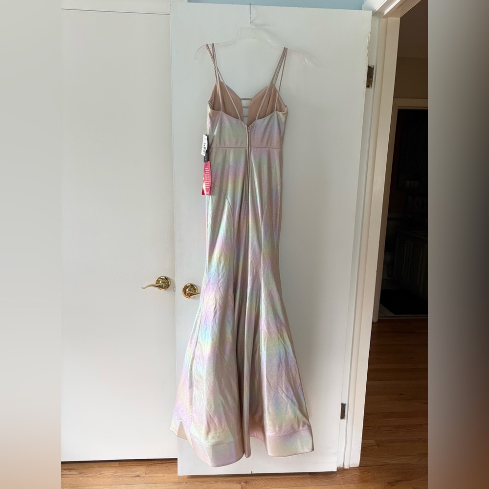 Nwt! City Vibe iridescent rainbow pearl prom dress gown 3 - Picture 8 of 8